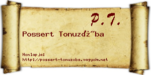 Possert Tonuzóba névjegykártya